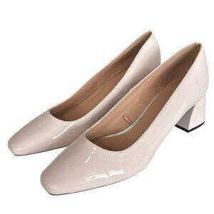 Zara Trafaluc Shoe Womens Size 10.5  11 EU 41 Block Heel Pastel Pink Square Toes